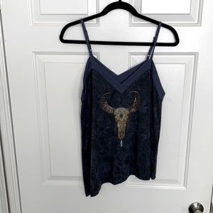 Chaser Vintage Jersey Asymmetrical Hem Cami. Size M.